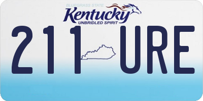 KY license plate 211URE