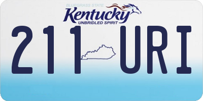 KY license plate 211URI