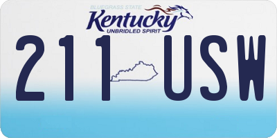 KY license plate 211USW