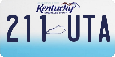 KY license plate 211UTA