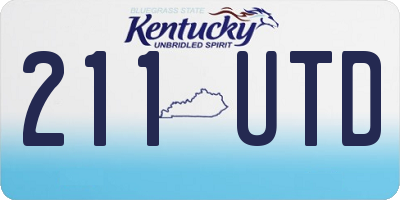 KY license plate 211UTD