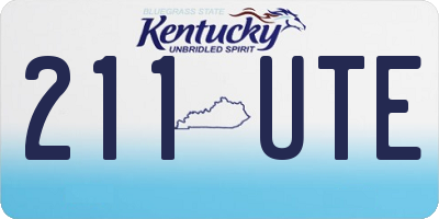 KY license plate 211UTE