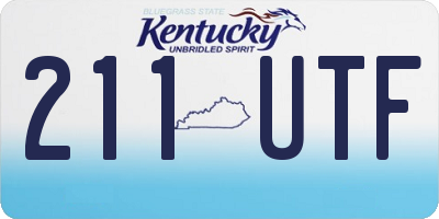 KY license plate 211UTF