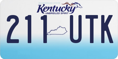 KY license plate 211UTK