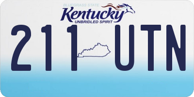 KY license plate 211UTN