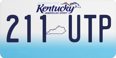 KY license plate 211UTP