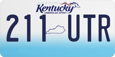 KY license plate 211UTR