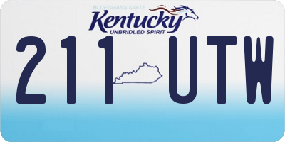 KY license plate 211UTW