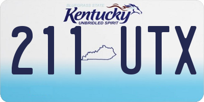 KY license plate 211UTX