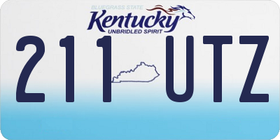 KY license plate 211UTZ