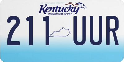 KY license plate 211UUR