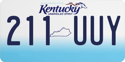 KY license plate 211UUY