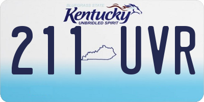 KY license plate 211UVR