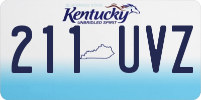 KY license plate 211UVZ
