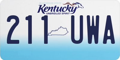 KY license plate 211UWA