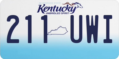 KY license plate 211UWI