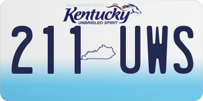 KY license plate 211UWS