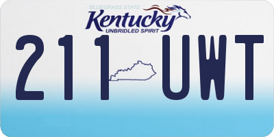 KY license plate 211UWT