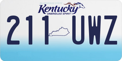 KY license plate 211UWZ