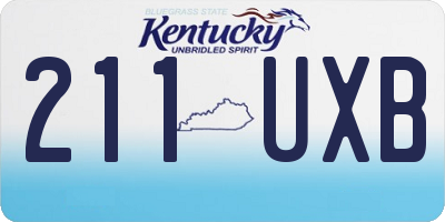 KY license plate 211UXB