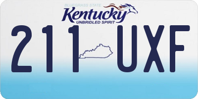 KY license plate 211UXF