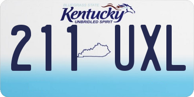 KY license plate 211UXL