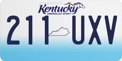 KY license plate 211UXV