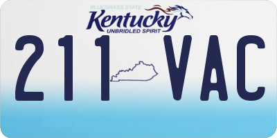 KY license plate 211VAC