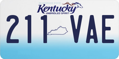 KY license plate 211VAE