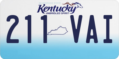 KY license plate 211VAI