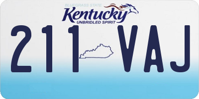 KY license plate 211VAJ