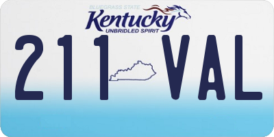 KY license plate 211VAL