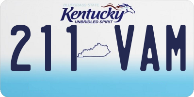 KY license plate 211VAM