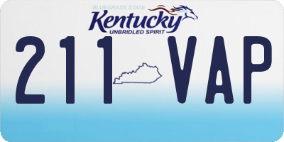 KY license plate 211VAP