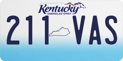 KY license plate 211VAS