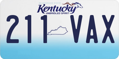 KY license plate 211VAX