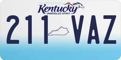 KY license plate 211VAZ