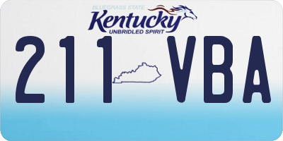 KY license plate 211VBA