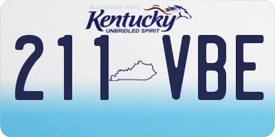 KY license plate 211VBE