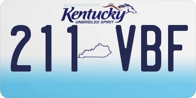 KY license plate 211VBF