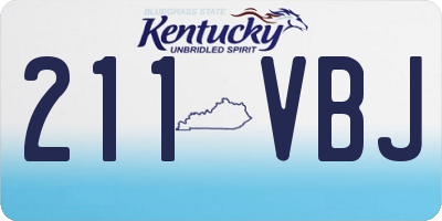 KY license plate 211VBJ