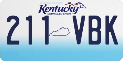 KY license plate 211VBK