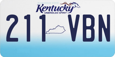 KY license plate 211VBN
