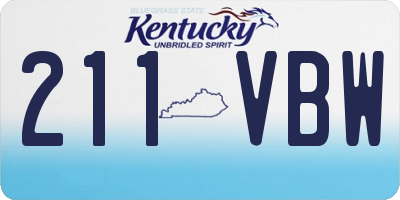 KY license plate 211VBW