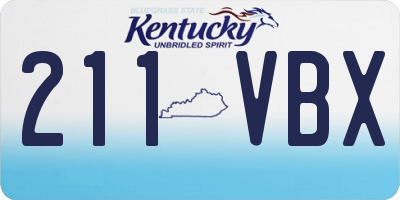 KY license plate 211VBX