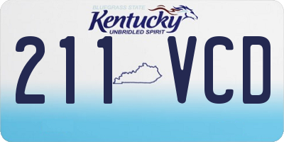 KY license plate 211VCD