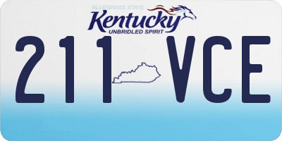 KY license plate 211VCE