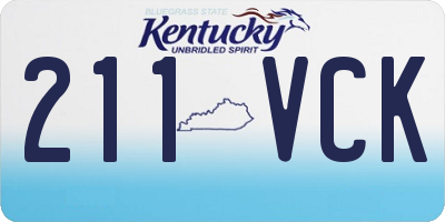 KY license plate 211VCK
