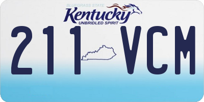 KY license plate 211VCM
