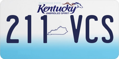 KY license plate 211VCS